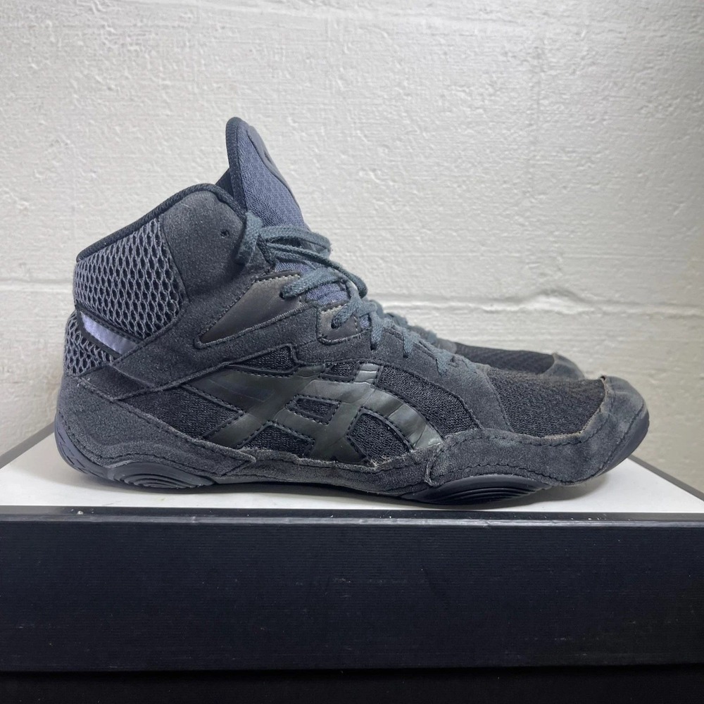 Asics Snapdown 3 1081A031 Black Gray Wrestling Shoes Lace up Men's 12.5 Wide